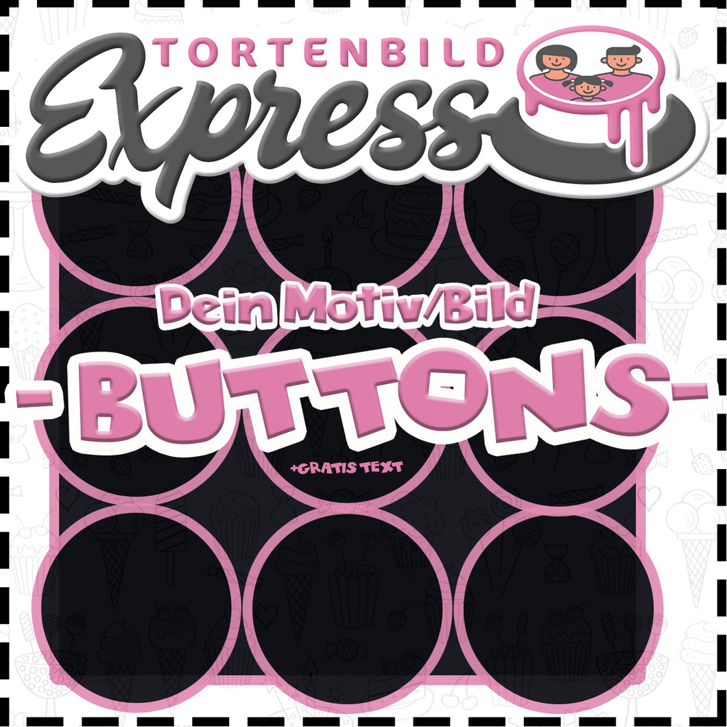 Essbares Tortenbild - Eigenes Bild/Motiv - Mini Buttons